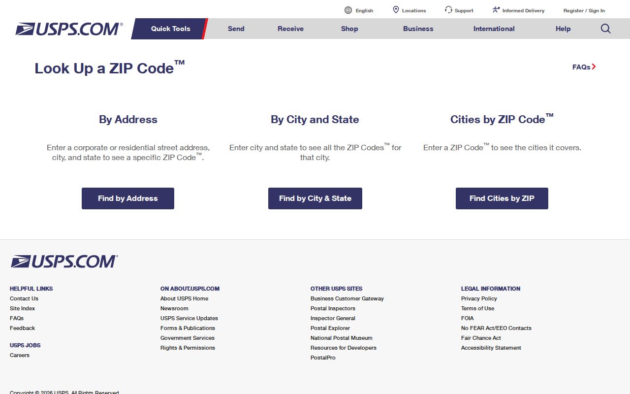 Westland ZIP code directory USPS lookup controls