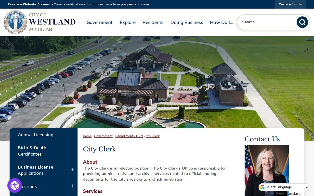 Westland residents directory City Clerk services