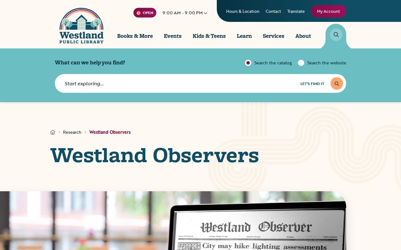 Westland city directory Observer archive year links