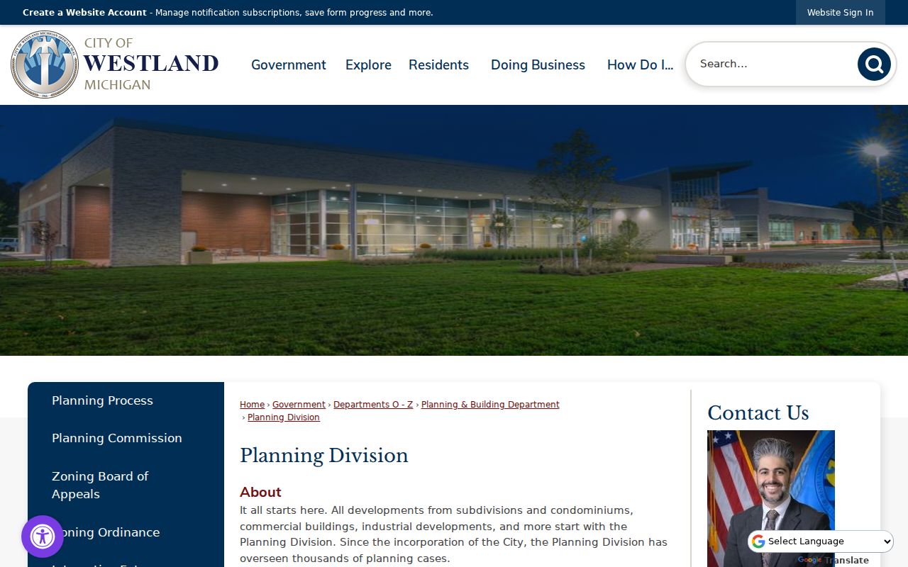 Westland street directory Planning Division address records
