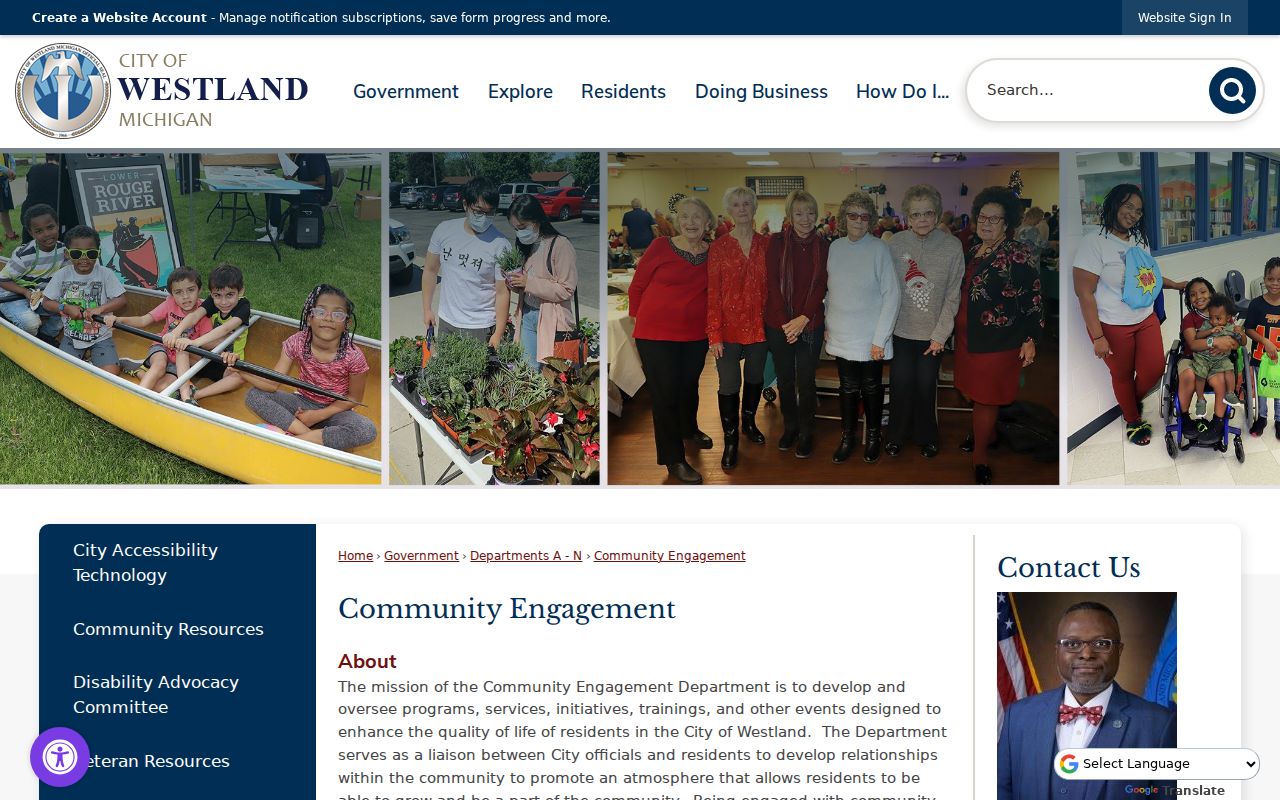 Westland neighbors Community Engagement contact route