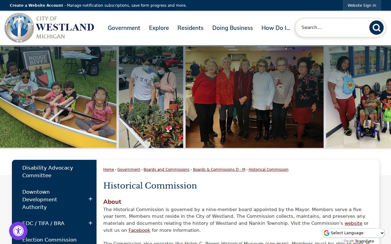 Westland previous residents Historical Commission Nankin Township records